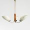 Mid-Century Sputnik Glass & Brass 3-Arm Ceiling Lamp 1