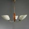 Mid-Century Sputnik Glass & Brass 3-Arm Ceiling Lamp 6