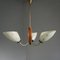 Mid-Century Sputnik Glass & Brass 3-Arm Ceiling Lamp, Image 6