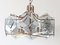 Space Age Glass & Chrome Hanging Lamp, 1970s, Image 3