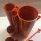 Orange ABS Pitcher & 6 Glasses by Jean-Pierre Vitrac, 1970s 3