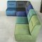 Velvet Module Sofa, 1970s, Set of 5 6