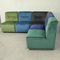 Velvet Module Sofa, 1970s, Set of 5 1