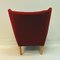 Poltrona Wingback rossa, Scandinavia, anni '50, Immagine 12