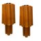 Large Glass Tube Terracotta Colored Sconces, 1970s, Set of 2 1