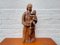Vintage Frau und Kind Skulptur aus geschnitztem Holz 19