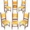 Vintage Renaissance Style Italian Walnut Dining Chairs, 1930s, Set of 6, Image 5