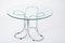Vintage Glass Dining Table with Chromed Metal Base 3