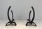 Modernist Steel and Iron Andirons, 1970s, Set of 2 17