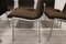 Chromed Metal and Brown Fabric Chairs, 1970s, Set of 6 7