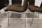 Chromed Metal and Brown Fabric Chairs, 1970s, Set of 6, Image 7