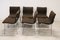 Chromed Metal and Brown Fabric Chairs, 1970s, Set of 6 8