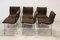 Chromed Metal and Brown Fabric Chairs, 1970s, Set of 6, Image 8