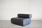 Modulares schwarzes Vintage Ledersofa 17