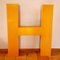 Large Vintage Industrial Lacquered Metal Letter H, 1960s 1