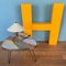 Large Vintage Industrial Lacquered Metal Letter H, 1960s 3