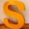 Large Vintage Industrial Lacquered Metal Letter S, 1960s 5