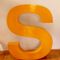 Large Vintage Industrial Lacquered Metal Letter S, 1960s 2