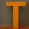 Large Vintage Industrial Lacquered Metal Letter T, 1960s 1