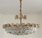 Large Brutalist Crystal & Gilded Brass Chandelier from Palwa 2