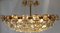 Large Brutalist Crystal & Gilded Brass Chandelier from Palwa 10