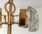 Large Brutalist Crystal & Gilded Brass Chandelier from Palwa, Image 8