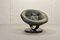 Mid-Century Scandinavian Green Leather Ball Swivel Chair, 1960s, Image 3