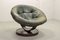 Mid-Century Scandinavian Green Leather Ball Swivel Chair, 1960s 1