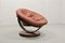 Mid-Century Scandinavian Red Leather Ball Swivel Chair, 1960s, Image 4
