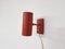 Red Minimal Wall Light or Sconce by J. J. M. Hoogervorst for Anvia, 1950s 1