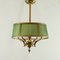 Antique Spanish Ceiling Lamp with Silk Shades 1