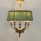 Antique Spanish Ceiling Lamp with Silk Shades 5