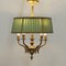 Antique Spanish Ceiling Lamp with Silk Shades, Image 5