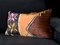 Black, Orange, Brown, & White Floral Wool Lumbar Kilim Pillow by Zencef, 2011 4