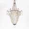 Lámpara de araña inglesa con cesta de cristal, años 20, Imagen 6