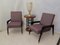 Mid-Century Italian Wood, Fabric, & Brass Lounge Chairs, 1950s, Set of 2 3
