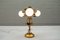 Three-Light Gold Leaf Table Lamp by Hans Kögl, 1970s 3