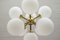 Orbit or Ceiling Lamp with 9 Opaline Glasses, 1960s, Image 7