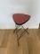 Red Tripod Side Table with Newspaper Rack, 1950s, Image 1