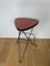 Red Tripod Side Table with Newspaper Rack, 1950s 6