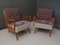 Mid-Century Sessel mit Gestell aus Holz & besticktem Samtbezug, 1950, 2er Set 8