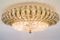 Mid-Century Modern Brass and Glass Stones Ceiling Lamp 6