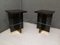 Mid-Century Italian Square Macassar Brass and Glass Side Tables, 1950s, Set of 2 2