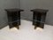 Mid-Century Italian Square Macassar Brass and Glass Side Tables, 1950s, Set of 2, Image 2