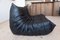 Vintage Black Leather Togo Set by Michel Ducaroy for Ligne Roset, Set of 2 16