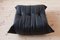 Vintage Black Leather Togo Set by Michel Ducaroy for Ligne Roset, Set of 2 21