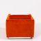Orange Velvet Cube Chairs by Milo Baughman, 1960s, Set of 2 7