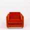 Orange Velvet Cube Chairs by Milo Baughman, 1960s, Set of 2 1