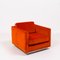 Orange Velvet Cube Chairs by Milo Baughman, 1960s, Set of 2 5