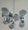 Italian Atomic Ceiling Lamp with Murano Bubbles and Chrome Mount, 1960s 1